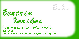 beatrix karikas business card